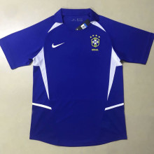 2002 Brazil Away Blue Retro Soccer Jersey