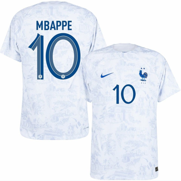 MBAPPE #10 France 1:1 Away White Fans Jersey 2022/23