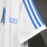 2024 Italy White Cotton Retro Style T-shirt