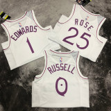 Timberwolves EDWAROS #1 White Pink NBA Jerseys