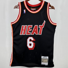 2013/14 Miami Heat JAMES #6 Black Retro NBA Jersey