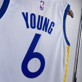 2023/24 Warriors YOUNG #6 White NBA Jerseys