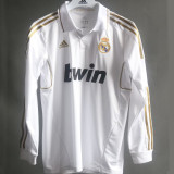 2011/12 RM Home Retro Long Sleeve Player Version Soccer Jersey 球员版带胸前章