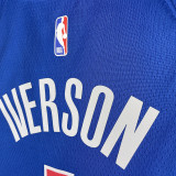 2023/24 Pistons IVERSON #1 Blue NBA Jerseys 热压