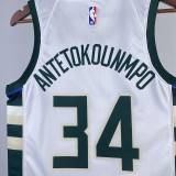 2023/24 Bucks ANTETOKOUNMPOL #34 White NBA Jerseys