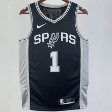 2023/24 Spurs WEMBANYAMA #1 Black NBA Jerseys