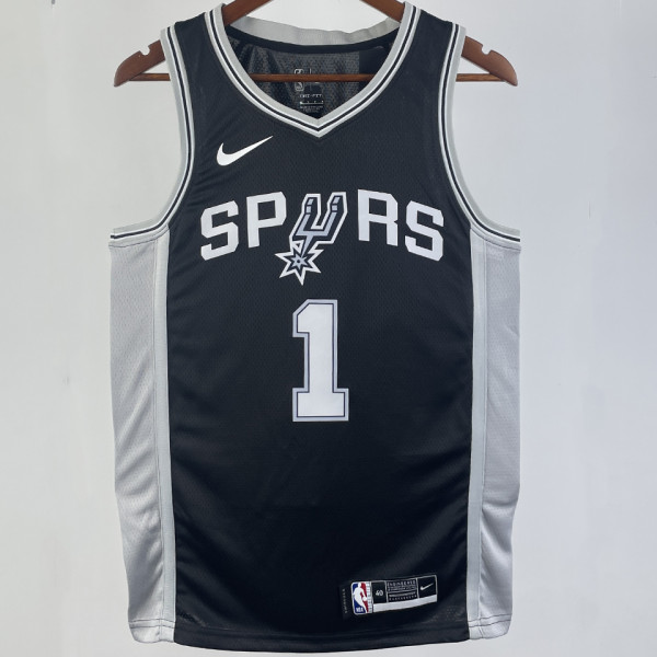 2023/24 Spurs WEMBANYAMA #1 Black NBA Jerseys