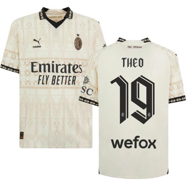 THEO #19 AC Milan x PUMA x Pleasures 4Th Fans Jersey 2023/24 欧冠体