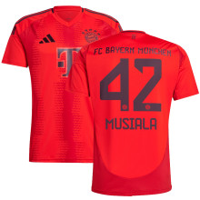 MUSIALA #42 BFC 1:1 Quality Home Red Fans Soccer Jersey 2024/25