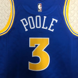 Warriors POOLE #3 Blue Retro NBA Jerseys