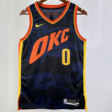 2023/24 KC Thunder WESTBROOK #0 Black City Edition NBA Jerseys