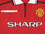1998-1999 M Utd Home CANTONA #7 Retro Soccer Jersey (UCL Font 欧冠体)