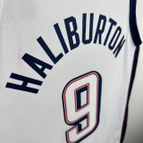 2025 Team USA HALIBURTON #9 White NBA Jerseys