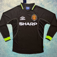 1998/99 M Utd Away Black UCL Version Long Sleeve Retro Jersey