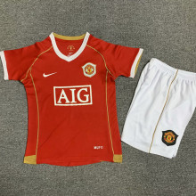 2006/07 M Utd Home Red Retro Kids Soccer Jersey