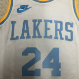 Lakers BRYANT #24 White Retro NBA Jerseys