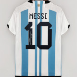 MESSI #10 Signature Version Argentina 1:1 Home Fans Jersey (3 Stars 3星 1字签名版) ★★