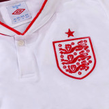 2012 England Home White Retro Soccer Jersey