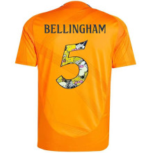 BELLINGHAM #5 RM 1:1 Quality Away Orange Fans Jersey 2024/25 （Cartoon UCL Font) 卡通字体