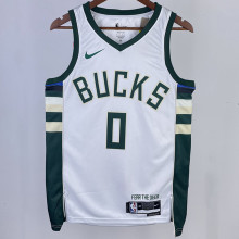 2023/24 Bucks LILLARD #0 White NBA Jerseys
