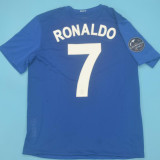 2008/09 M Utd Third Blue Long Sleeve Retro Jersey