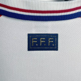 1998 France Away White Long Sleeve Retro Soccer Jersey