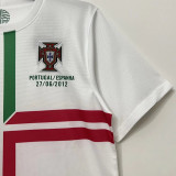 2012 Portugal Away White Retro Soccer Jersey