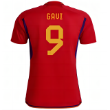 GAVI #9 Spain 1:1 Quality Home Red Fans Jersey 2022/23