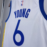 2023/24 Warriors YOUNG #6 White NBA Jerseys