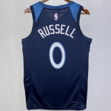 2023/24 Timberwolves RUSSELL #0 Sapphire Blue NBA Jerseys