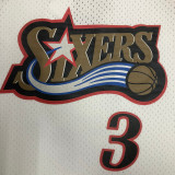 1997/98 76ers IVERSON #3 Retro White NBA Jerseys热压
