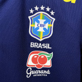 2022 Brazil Royal Blue POLO Soccer Jersey有钮