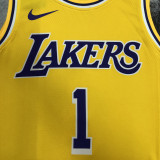2023 Lakers RUSSELL #1 Yellow NBA Jerseys 热压