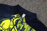 2025 Man City Fluorescent Green Kids Sweater Tracksuit 喷墨