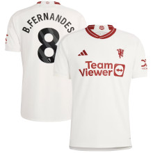 B.FERNANDES #8 M Utd 1:1 Quality Third White Fans Jersey 2023/24 (League Font 联赛字体)