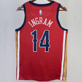 2023/24 Pelicans INGRAM #14 Red NBA Jerseys