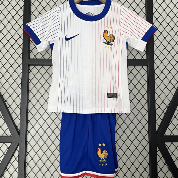 2024/25 France Away White Kids Soccer Jersey