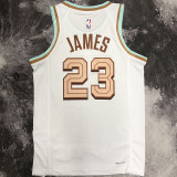 Cleveland JAMES #23 White City Edition NBA Jerseys