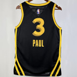 2023/24 Warriors PAUL #3 Black City Edition NBA Jerseys