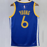 2023/24 Warriors YOUNG #6 Blue NBA Jerseys