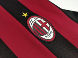 2009/10 AC Milan Home Long Sleeve Retro Soccer Jersey