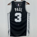 2023/24 Spurs PAUL #3 Black NBA Jerseys