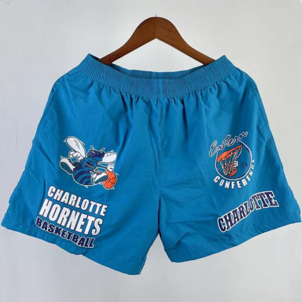 2023/24 Hornets Blue RetroTraining Shorts NBA Pants