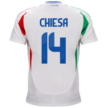 CHIESA #14 Italy 1:1 Quality Away White Fans Jersey 2024/25