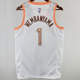 2023/24 Spurs WEMBANYAMA #1 White City Edition NBA Jerseys