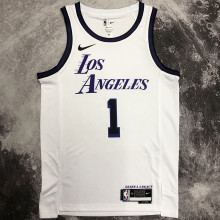 2023 Lakers RUSSELL #1 White NBA Jerseys 热压