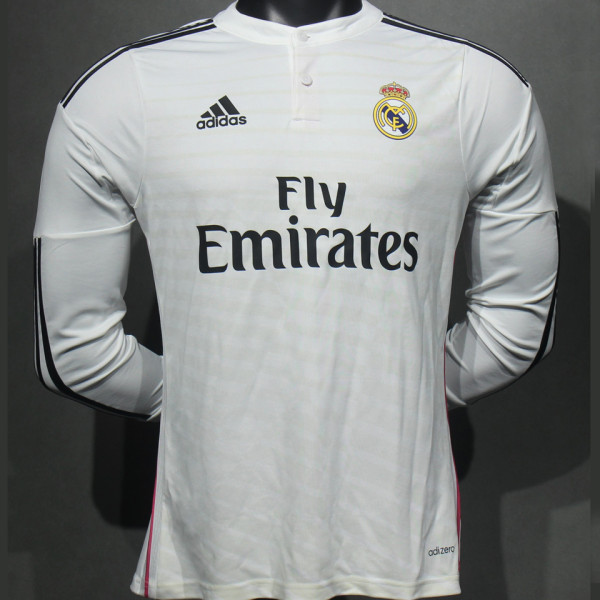 2014/15 RM Home White Retro Player Version Long Sleeve Jersey 球员版