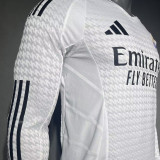 2024/25 RM Home White Player Version Long Sleeve Soccer Jersey