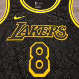 LA Lakers Bryant #8 Black Snake NBA Jerseys Hot Pressed