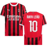RAFA LEãO #10 AC Milan 1:1 Quality Home Fans Soccer Jersey 2024/25 UCL Font 欧冠字体